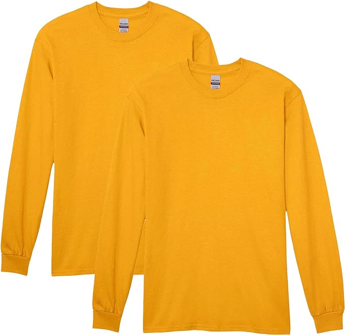 Gildan Adult Heavy Cotton Long Sleeve T-Shirt, Style G5400, 2-Pack