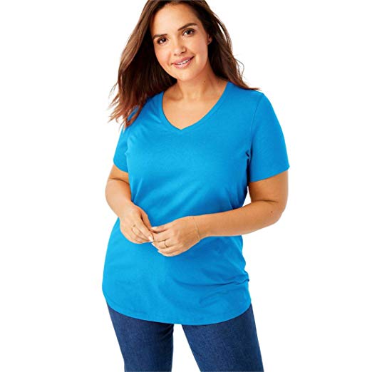 Woman Within Women's Plus Size Perfect V-Neck Tee