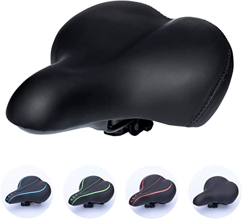 OXYVAN Bike Seat Most Comfortable Universal Replacement Bicycle Seat Cushion Dual Shock Absorbing Ball Wide Bicycle Saddle for Men Women