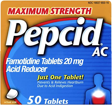Pepcid AC, Maximum Strength 20mg Famotidine, 50 ct