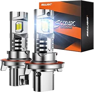 SEALIGHT Brightest H13 9008 Fog Light Bulbs 2024, Non-polarity, Wireless Quick Installation H13 Fog Light, Pack of 2