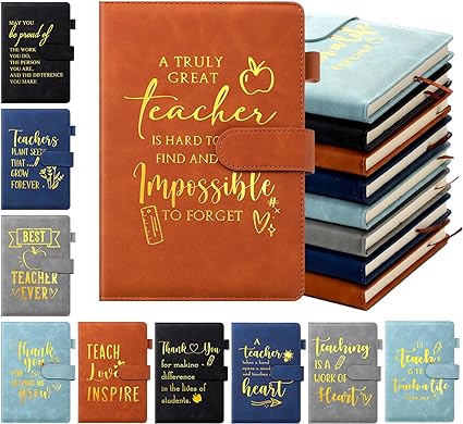 Outus 10 Pcs Teacher Appreciation Gifts Bulk Teacher Notebook Hardcover A5 Leather Journal Bulk Teacher Writing Journal Teacher Journal Notebook Thank You Teacher Gifts from Students for Graduation