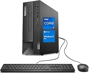 Lenovo ThinkCentre 50s Small Form Factor Business Desktop, i7-12700K, 64GB RAM, 2TB SSD, UHD 770 with HDMI Support 2-Monitor 4K, DP, VGA, DVI, SD Card Reader, Wired KB & Mouse, Wi-Fi, Windows 11 Pro