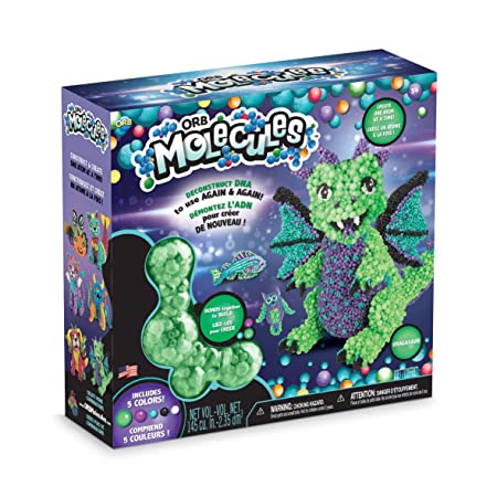 The Orb Factory Orbmolecules Dragasaur Never Dries Compound, Green/Purple/Aqua, 9.44" x 3.44" x 8.44"-Packaging May Vary