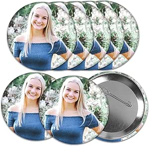 Big Dot of Happiness Custom Picture - Custom Picture Pinback Buttons - Custom Face Pinback Buttons - 3 inch Pinback Photo Buttons - Set of 8