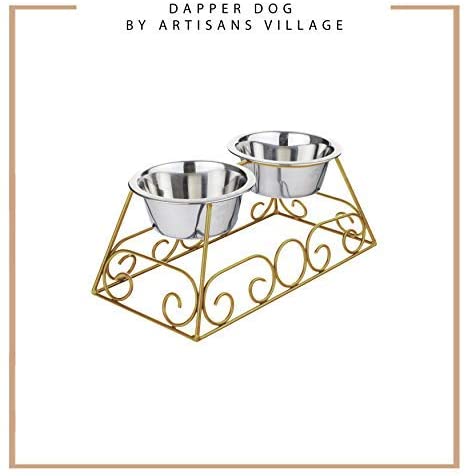 ARTISANS VILLAGE Pet Feeder Stand with Stainless Steel Bowl