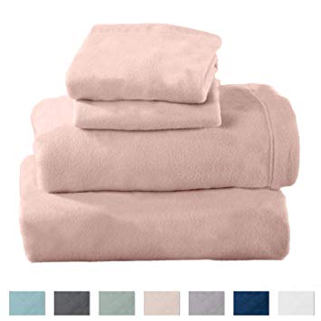 Home Fashion Designs Maya Collection Super Soft Extra Plush Polar Fleece Sheet Set. Cozy, Warm, Durable, Smooth, Breathable Winter Sheets in Solid Colors Brand. (Twin, Blush Pink)