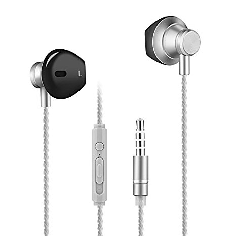 Sports Earbuds Earphone,New Style Electronics Wired Earphone Earbuds Headphones with Microphone (silver)
