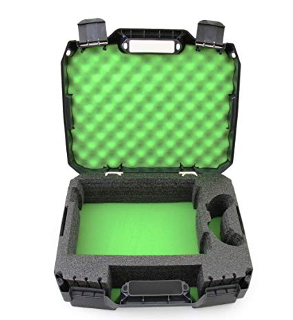CASEMATIX Green Protective Travel Carry Case Fits Xbox One S, Power Cables, Remote Controller and Games - Padded Foam Interior for Xbox ONE S 1TB or 500GB Console System