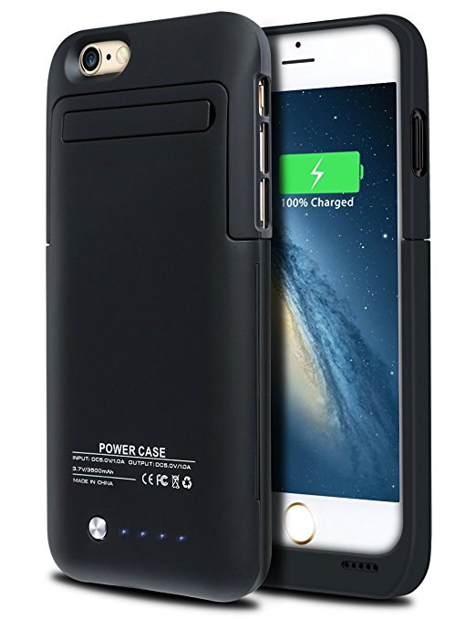 iPhone 6S Battery Case, iPhone 6 battery Case, HoneyAKE 3500mAh Rechargeable External Portable Charger Charging Case iPhone 6 Power Bank Battery Pack for iPhone 6S/6-Black