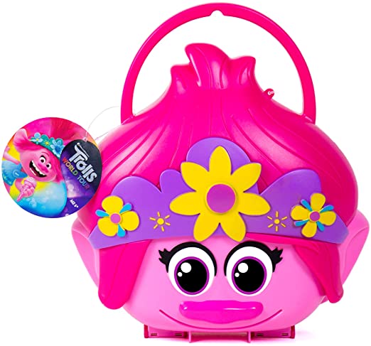 Trolls World Tour All-in-One Activity Case by Horizon Group USA. Fun Activities Include Mini Sketchbook, 3 Dress-Up Dolls, Repositionable Stickers, Stamps, Glitter Glue & More