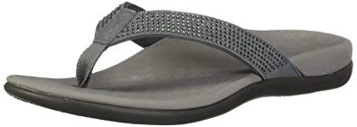 Vionic Women's Tide Rhinestones Toe-Post Sandal - Ladies Flip-Flop with Concealed Orthotic Arch Support