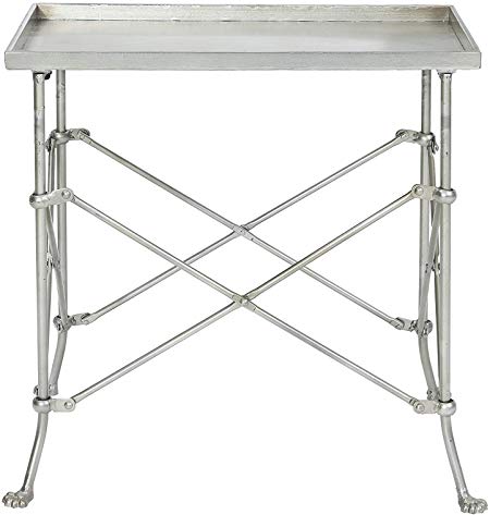 Creative Co-op 20" Metal Rectangle Table Occassional Furniture, Silver
