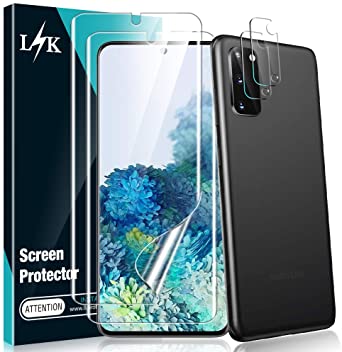 L K [2 Pack] Flexible TPU Film Screen Protector   [2 Pack] Camera Lens Protector for Samsung Galaxy S20 5G 6.2 inch, [Self Healing] [Full Coverage] Case Friendly