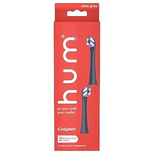 Colgate Hum Smart Rhythm Toothbrush Refill Head, Slate Grey, 2 Pack