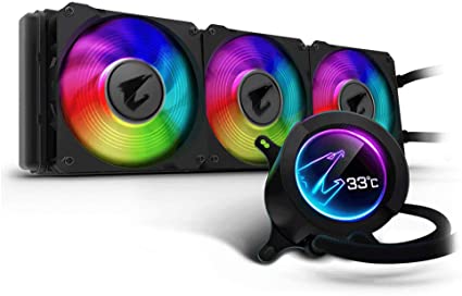 Gigabyte Aorus Liquid Cooler 360, All-in-one Liquid Cooler with Circular LCD Display, RGB Fusion 2.0, triple 120mm ARGB Fans