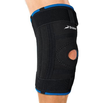 Trideer Open Patella Knee Support Brace, Hinged Neoprene Knee/Kneecap Protector Wrap, Lateral Stabilizers with Adjustable Strap - for Workout, Running, Basketball, Meniscus, Tear, ACL and Arthritis