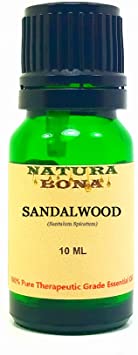 Sandalwood Essential Oil, 100% Pure Organic Therapeutic Grade Organic Sandalwood Essential Oil in a 10ml UV Protected Green Glass Euro Dropper Bottle. (Sandalwood)