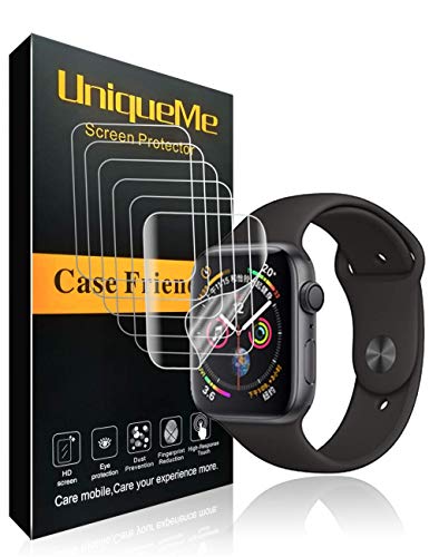 [6 Pack] INGLE for Apple Watch Series 4 (44mm Compatible) Screen Protector, [Bubble-Free] Soft HD Clear Flexible Film with Lifetime Replacement Warranty