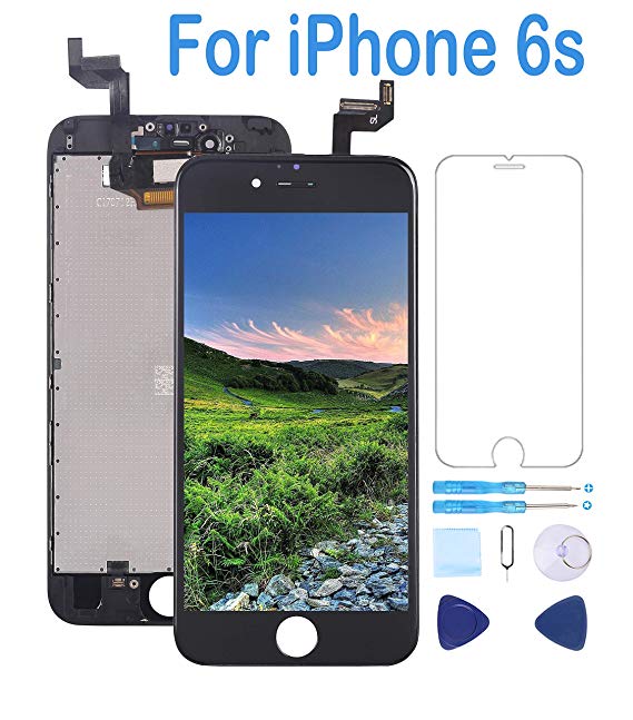 Screen Replacement Compatible with iPhone 6s Black 4.7" Inch LCD Display 3D Touch Screen Digitizer Frame Assembly Full Repair Kit,with Screen Protector,Repair Tools