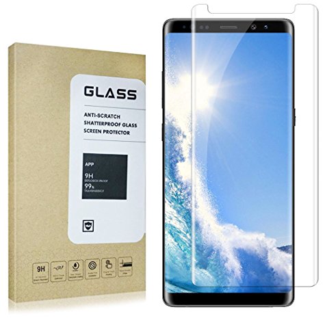 Galaxy Note 8 Screen Protector [Case Friendly] [9H Hardness] Samsung Galaxy Note 8 Tempered Glass Screen Protector (Clear)
