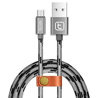 Micro USB Cable,TORRAS@ Extra Long 4.9Ft Fast Speed Braided USB 2.0 A Male to Micro B Connector Data Sync Transfer charging Cord For Android Samsung Galaxy S4/S5/S6/S7/Edge,Note 2/3/4,LG G3(Grey)