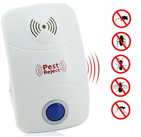 Everteco Ultrasonic Pest Repeller, Electronic Plug In Insect Repellent, Indoor Pest Control with Night Light for Cockroach, Rodents, Flies, Roaches, Ants, Spiders, Fleas, Mice (Upgrade Version)