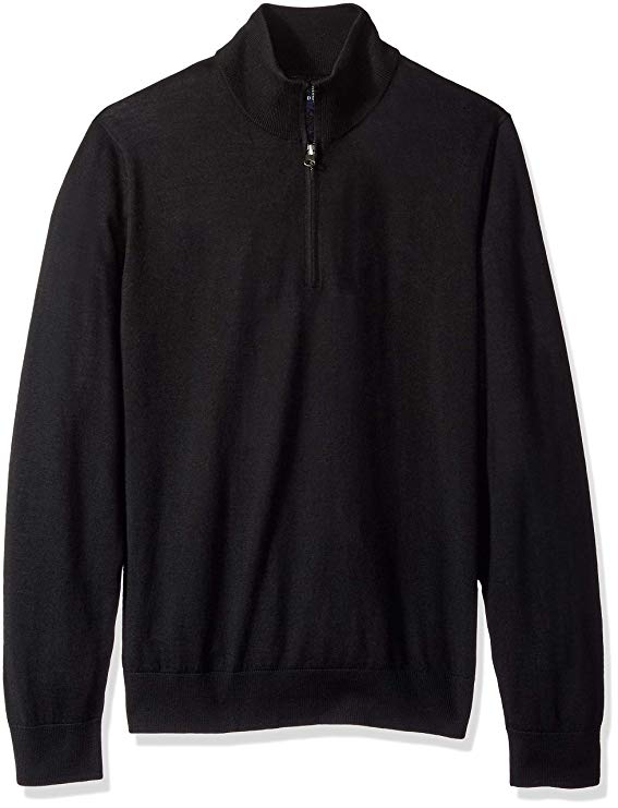 Amazon Brand - BUTTONED DOWN Men's Italian Merino Wool Lightweight Cashwool Quarter-Zip Sweater