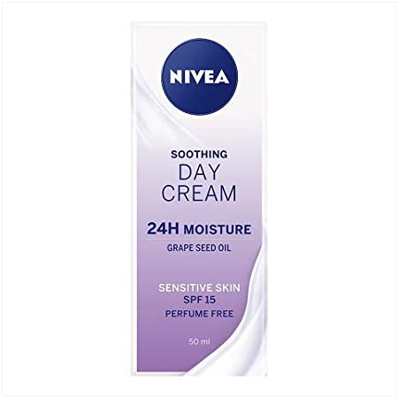 NIVEA Sensitive Day Cream, Face Cream and Moisturiser with SPF 15 for Sensitive Skin, Skin Care Essentials, 50 ml