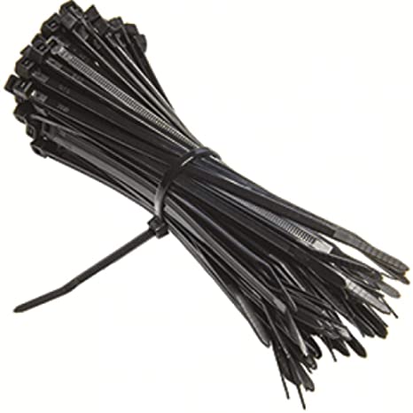 EXCALIBUR - 100 Pack - Heavy Duty Black Cable Tie Zip Ties Nylon Plastic (150mm x 2.5mm)