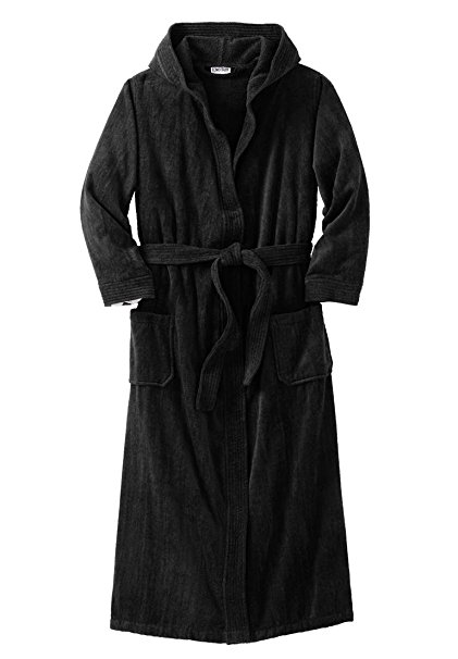 Kingsize Men's Big & Tall Terry Velour Hooded Maxi Robe