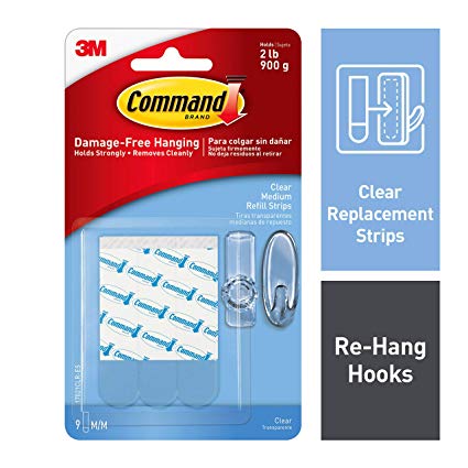 Command Refill Strips, Medium, Clear, 9-Strips (17021CLR-ES)