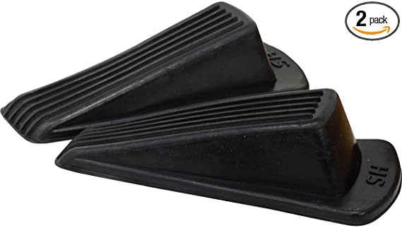 Shepherd Hardware 8934E 8934 Heavy Duty Rubber, Black, 2 Pack Door Wedge, 2-Pack