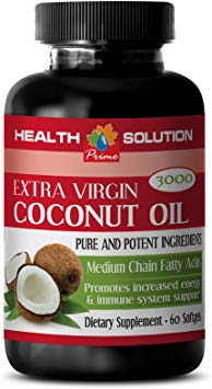 Brain booster memory - EXTRA VIRGIN COCONUT OIL - Coconut oil pills for weight loss 3000mg - 1 Bottle 60 Softgels