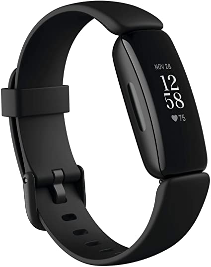 Fitbit Inspire 2 Health & Fitness Tracker with a Free 1-Year Fitbit Premium Trial, 24/7 Heart Rate, Black/Black, One Size (S & L Bands Included)