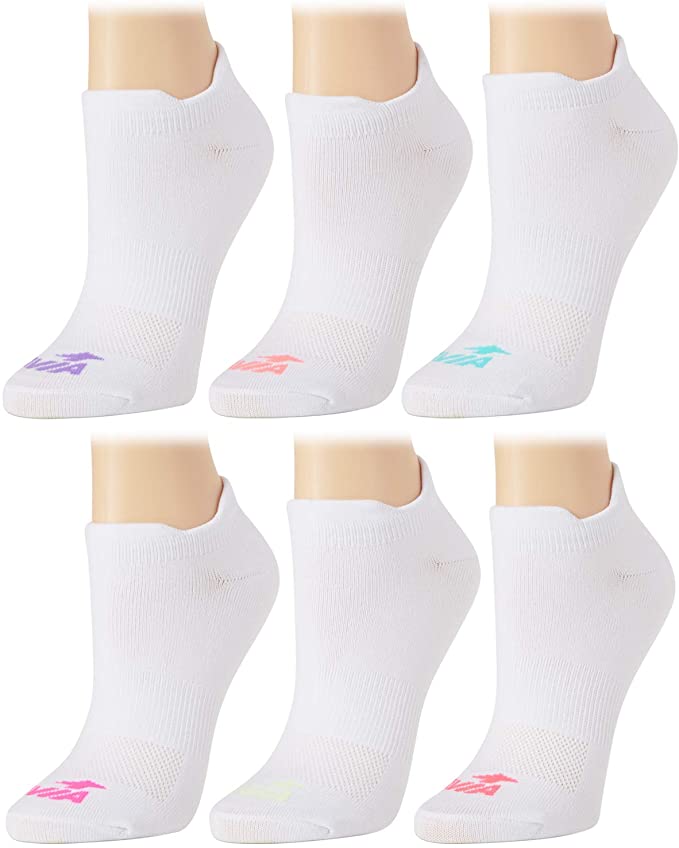 Avia Women's Microfiber Athletic Low Cut No Show Running Socks (6 Pack)
