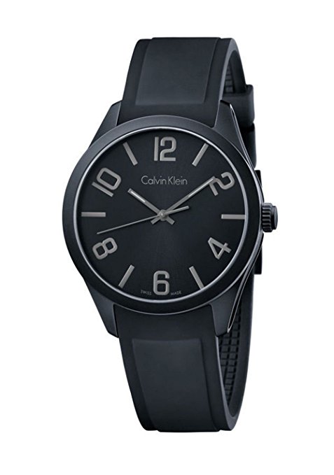 Calvin Klein K5E514B1 All Black Silicone Strap Men's Watch