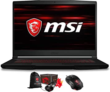 MSI GF63 Thin 9SCX-005 Gaming and Entertainment Laptop (Intel i5-9300H 4-Core, 32GB RAM, 256GB SATA SSD, NVIDIA GTX 1650 [Max-Q], Win 10 Pro) with Gaming Accessory, Loot Box