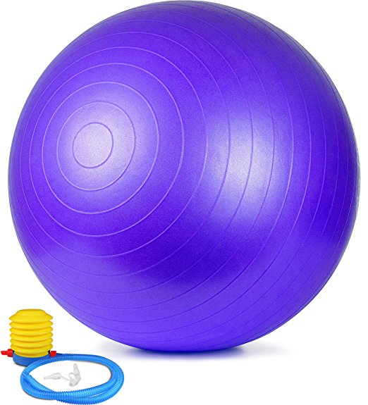 Utopia Home - Anti Burst Exercise / Stability / Yoga / Fitness Ball - 55 and 75 CM - with Foot Pump - Total Body Balance