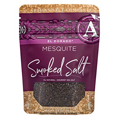 SaltWorks El Dorado, Mesquite Smoked Sea Salt, 4 Ounce