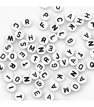 400pk White Alphabet Beads