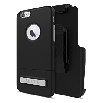 Seidio SURFACE with Metal Kickstand Case & Belt-Clip Holster for iPhone 6/6S - Non-Retail Packaging - Black/Gray
