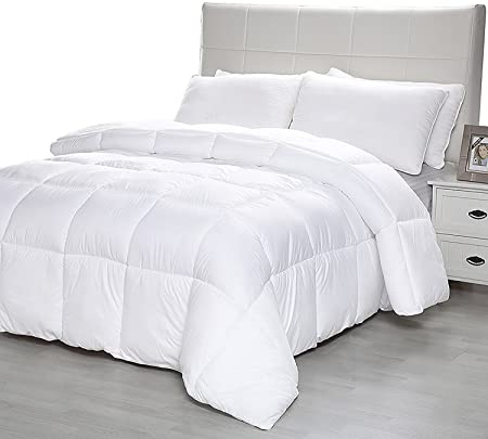 Down Alternative Comforter with Corner Tabs, Plush Microfiber Fill Duvet Insert Lightweight for All Season, Premium Hotel Quality - Machine Washable by The Duck and Goose Co - King