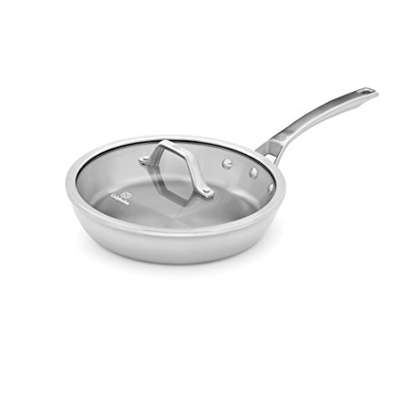 Calphalon 1948246 Signature Stainless Steel Covered Skillet, 10", Silver