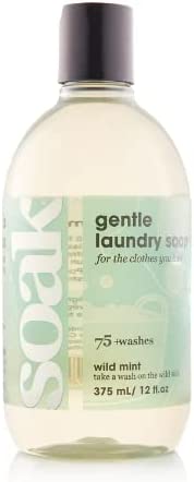 Soak Laundry Soap – No Rinse, Plant Derived Hand Wash Detergent - 375 ml / 12 fl. oz, 75  Washes (Wild Mint)