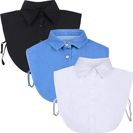 SATINIOR 3 Pieces Fake Collar Women Detachable Dickey Collar Blouse Half Shirts Collar