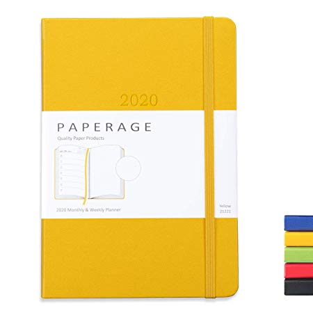 Planner 2020 by Paperage Personal Organizer for Weekly Monthly and Daily Plan, Hardcover, 5.7 x 8 Inches, Yellow