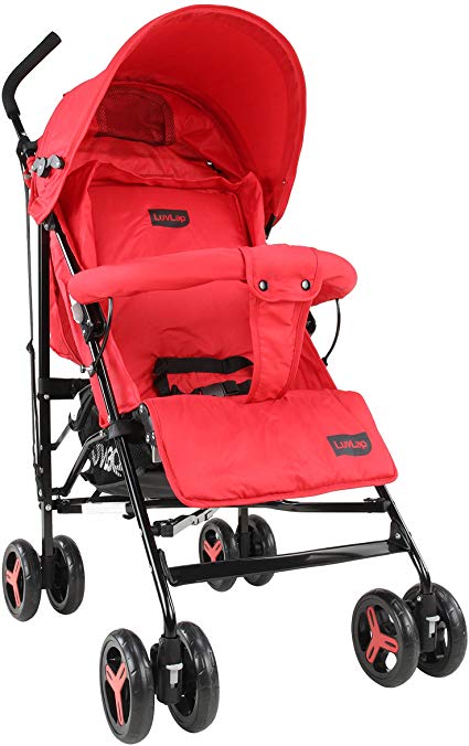 LuvLap Joy Stroller/Buggy, Compact & Travel Friendly, for Baby/Kids, 6-36 Months (Red)
