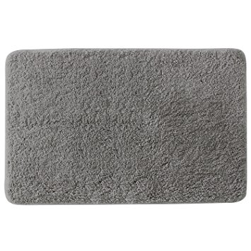 Lifewit 32" by 20" Non-Slip Step Out Water Absorbent Shag Bath Mat Machine Washable Basic Rug Grey