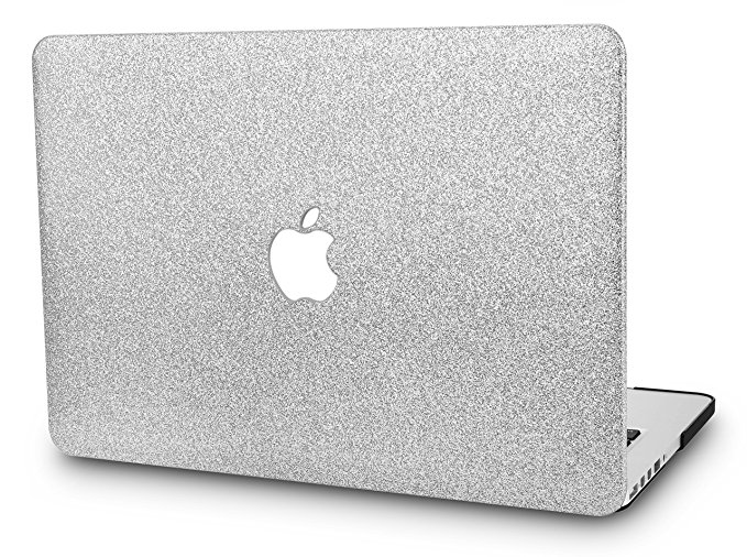 KEC MacBook Pro 13 Case 2017 & 2016 Plastic Hard Shell Cover A1706/A1708 with/without Touch Bar (Silver Sparkling)